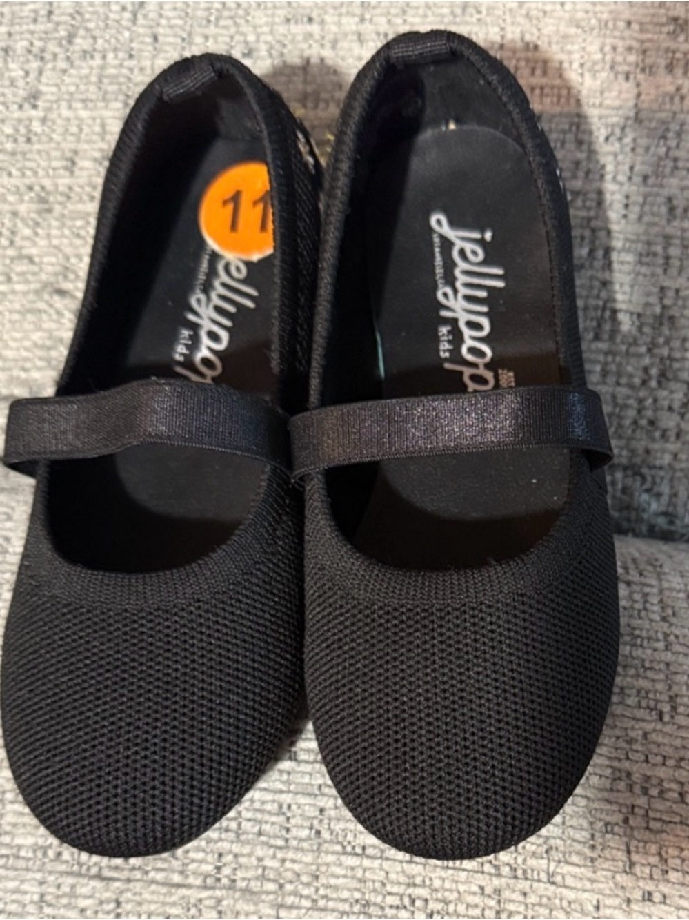 Jellypop Black Girls' Mary Jane Flats with Elastic Strap